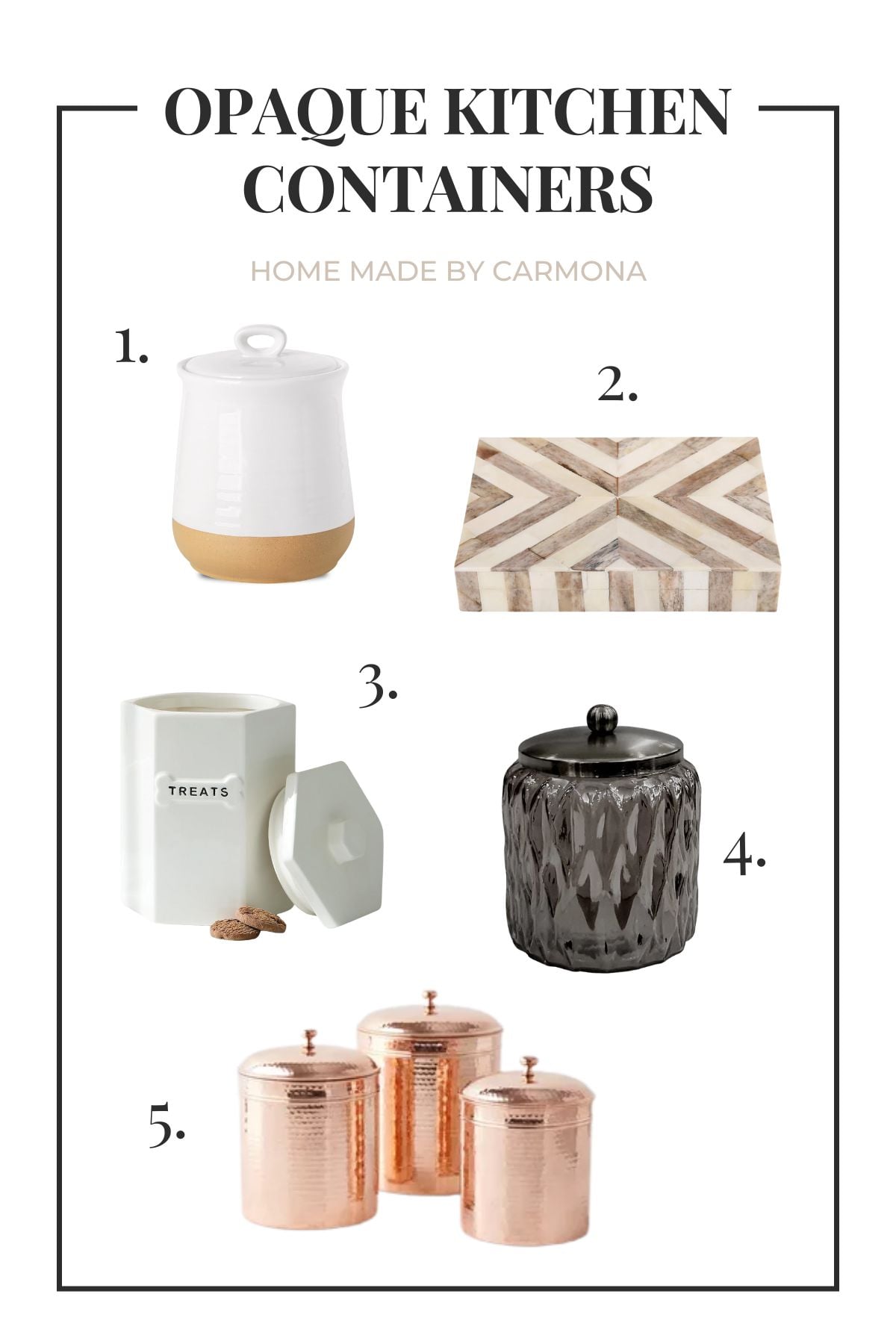 Opaque kitchen containers