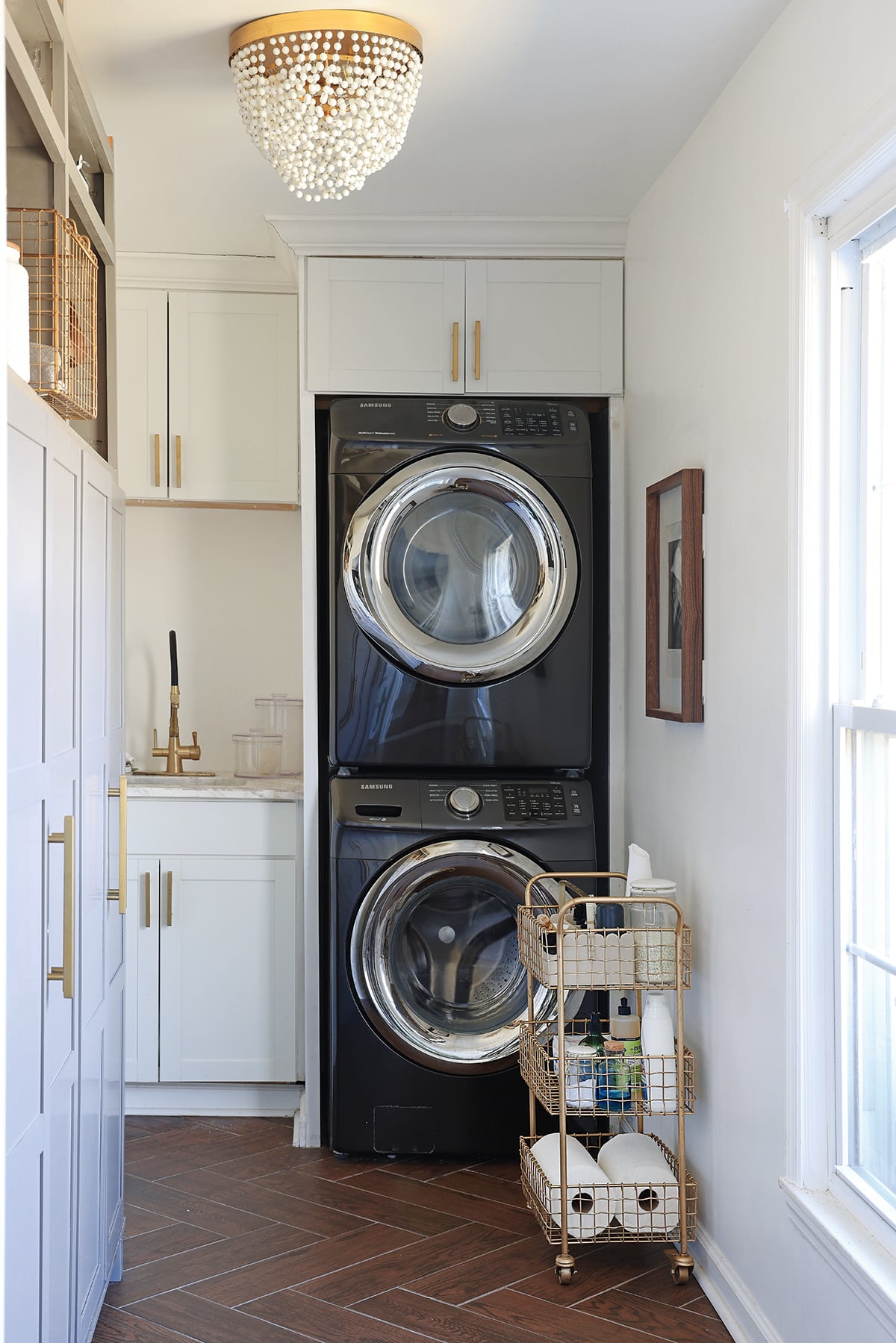 Laundry room with cleaning cart