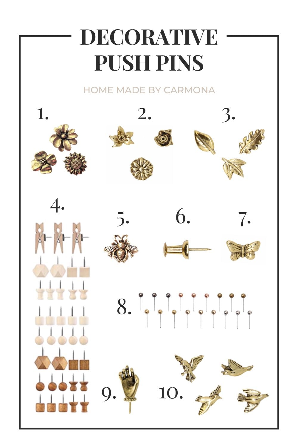 Decorative push pins