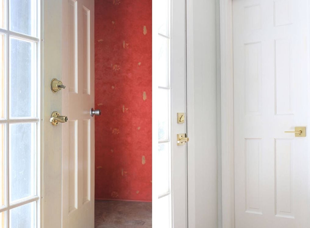 Before and after updating interior doors