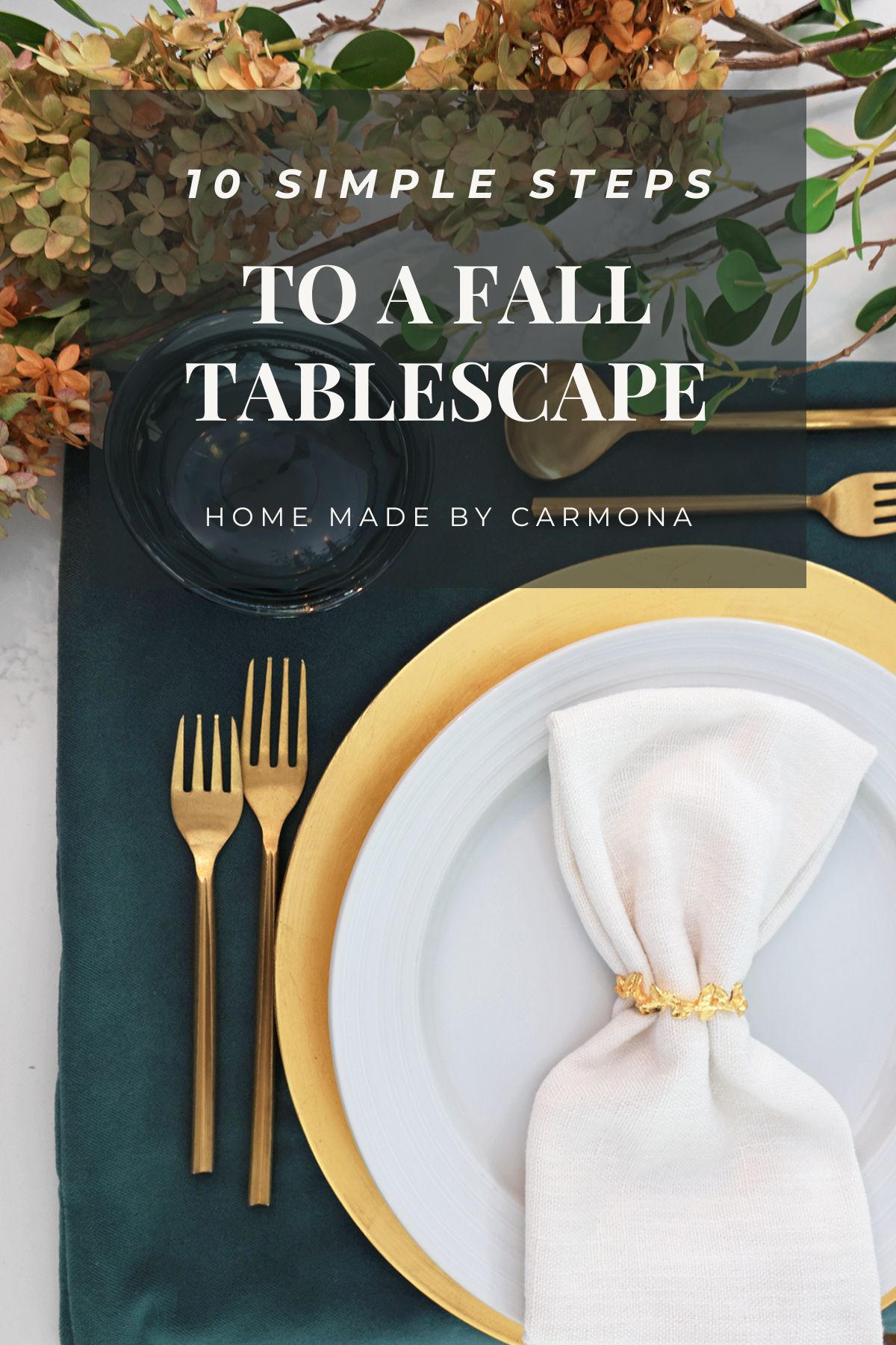 Cutlery, crockery, and decorative items on a dining table