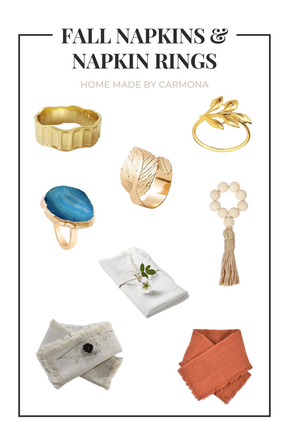 Fall napkins and napkin rings