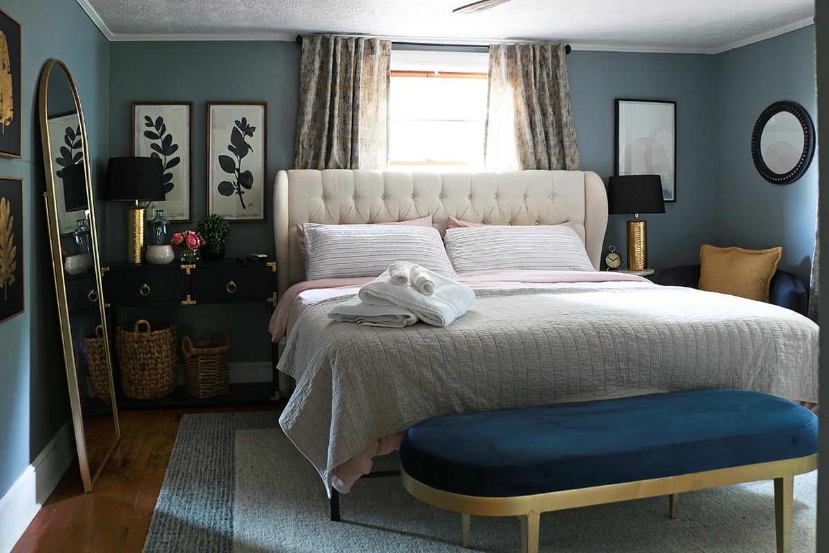 Master bedroom with King bed as guest room