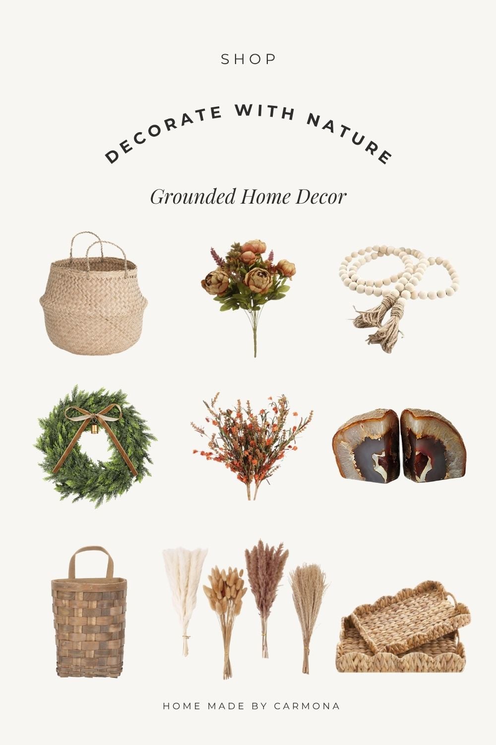 Home decor made from natural materials