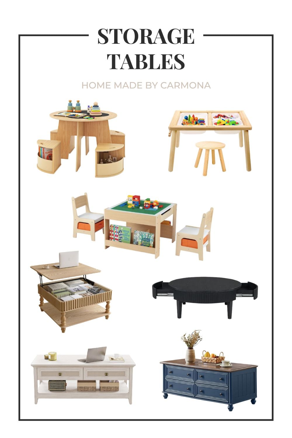 Tables with built-in storage