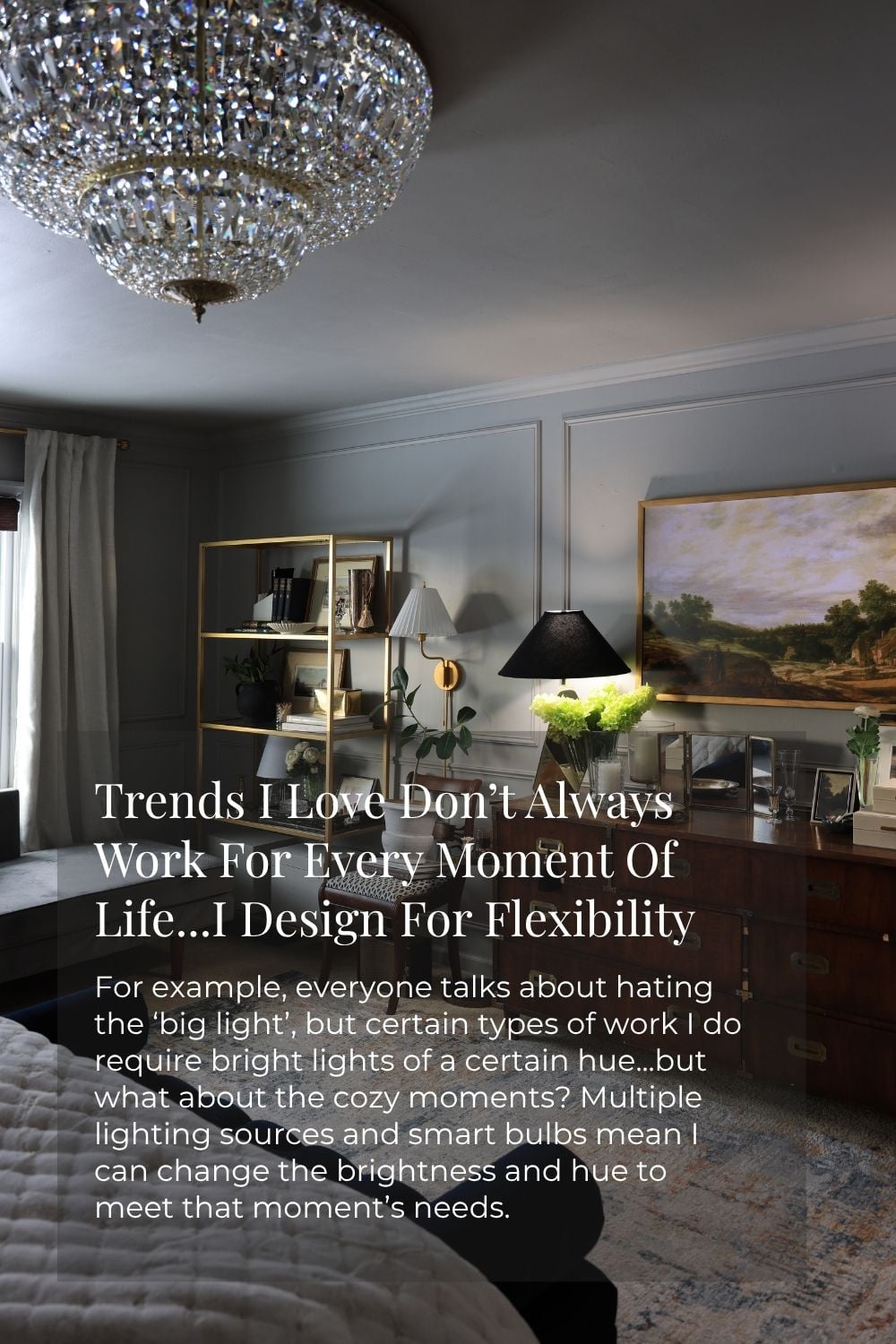 Moody bedroom lighting for best design style and everyday living.