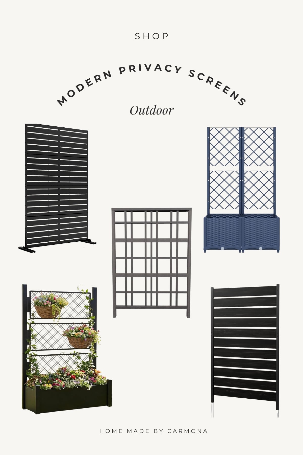 Style your patio or deck with these modern privacy screens available from Amazon.